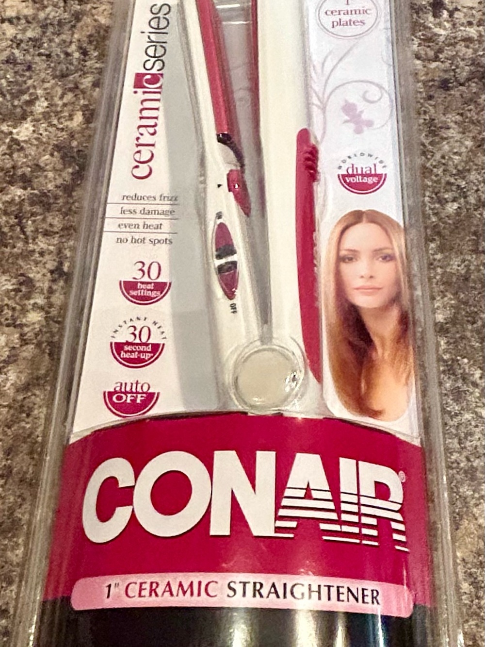 Conair 1" Ceramic Straightener - Pink and White